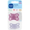 MAM , Sucette Original Tendance 2-6 mois (2 pièces) coloris aléatoire – Tétine en silicone symétrique et anatomique