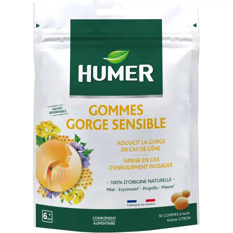 gomme adoucissante gorge humer citron enfant adulte parapharmelle