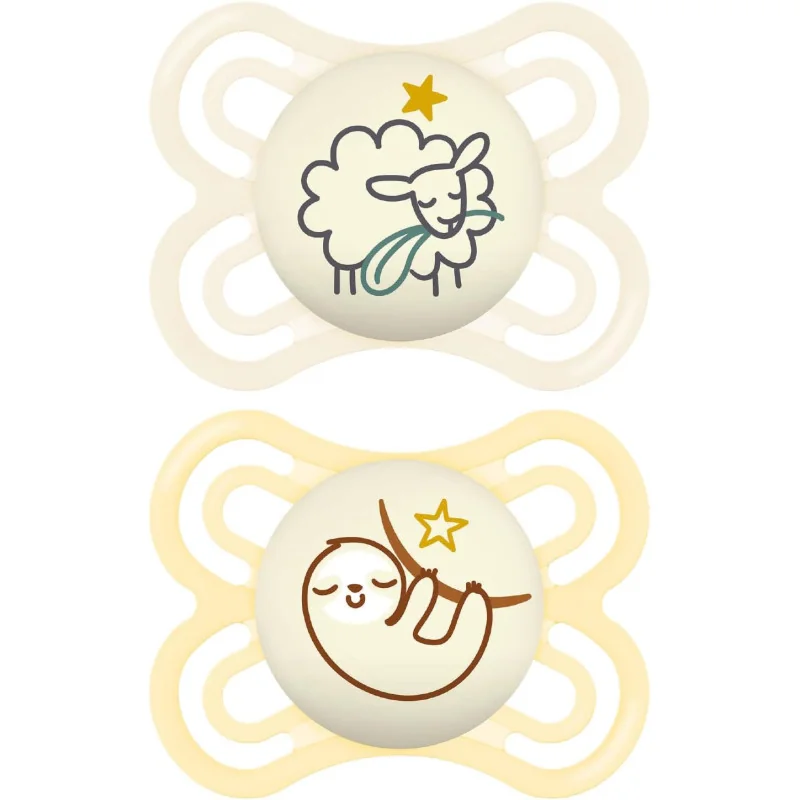 lot 2 sucettes mam perfect nuit bébé 2-6 mois parapharmelle