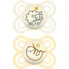 MAM - Sucette Perfect Nuit 2-6 mois (2 pièces) coloris aléatoire – Tétine pour nourrisson phosphorescente en silicone