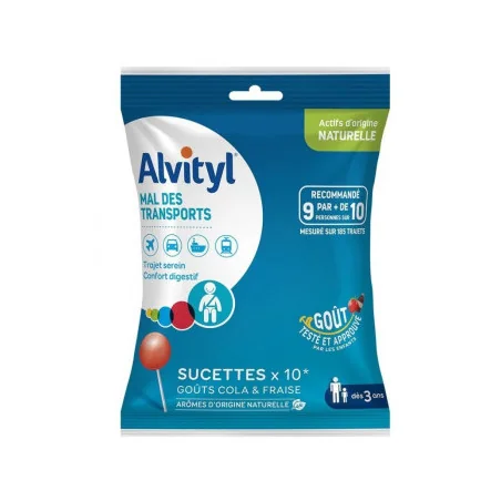 Alvityl Mal Des Transports sucrettes goût cola et fraise – boîte de 10 parapharmelle