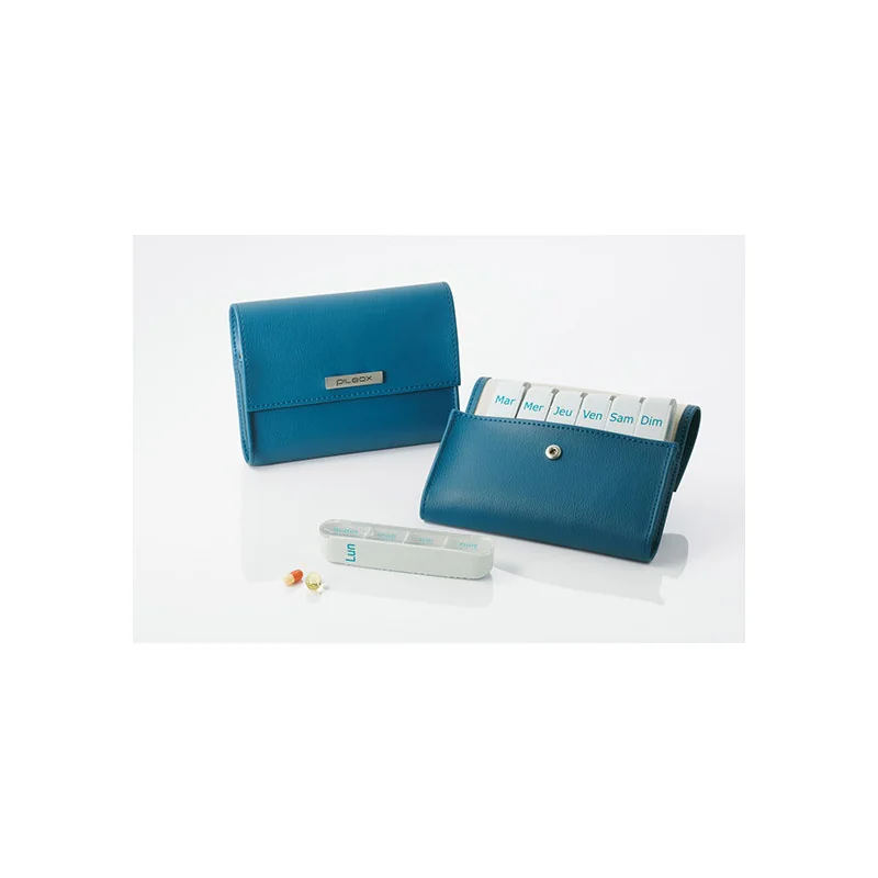 Pilbox Liberty V4 Fauve Pétrole boîte à pilules 7 compartiments Parapharmelle