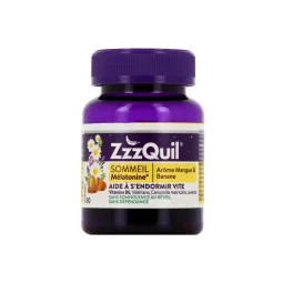 ZzzQuil Sommeil Gommes saveur Mangue Banane complément alimentaire sommeil Parapharmelle