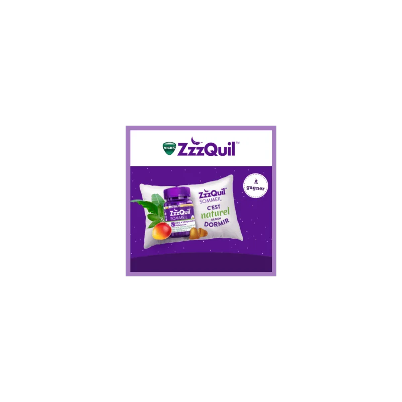 Gummies ZzzQuil goût Mangue Banane pour un sommeil réparateur Parapharmelle