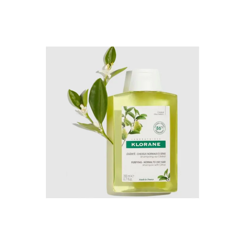 Klorane shampooing purifiant pulpe de cédrat cheveux gras Parapharmelle parapharmacie en ligne