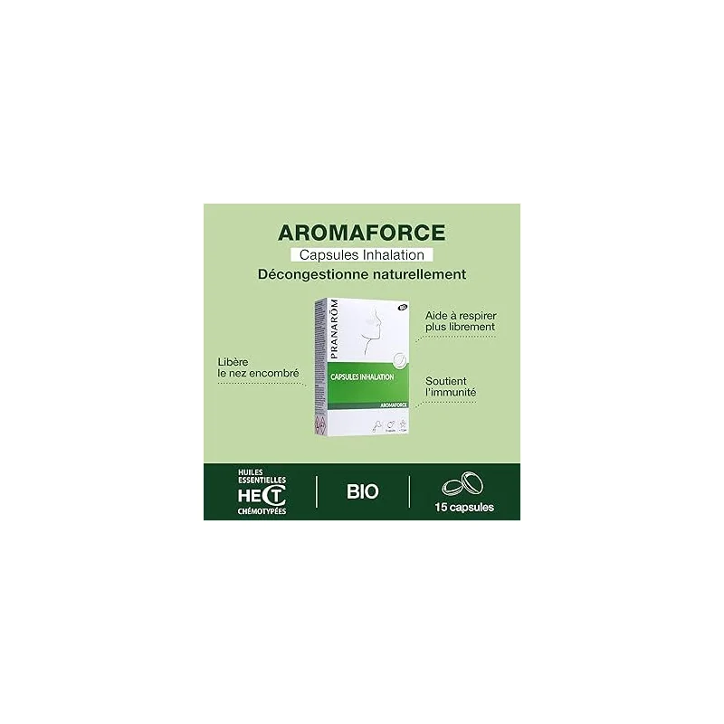 Pranarom Aromaforce Inhalation Bio capsules respiration Parapharmelle