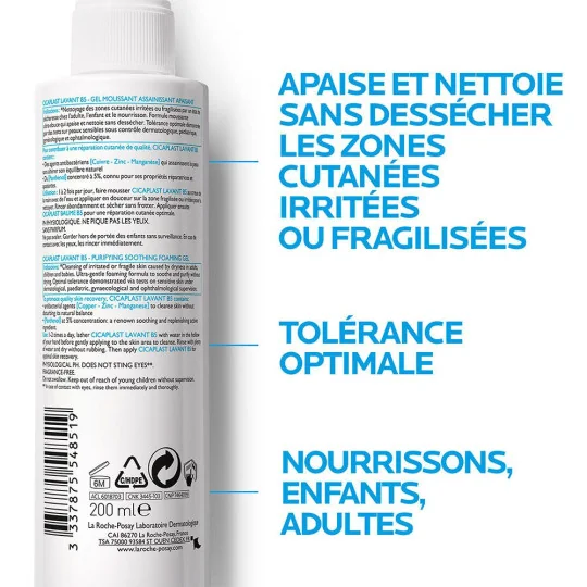 Cicaplast lavant peau irritée visage corps 200ml