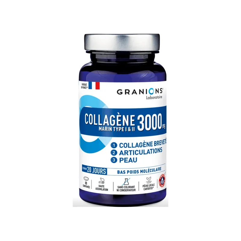 Granions collagene type I et II comprimés 80